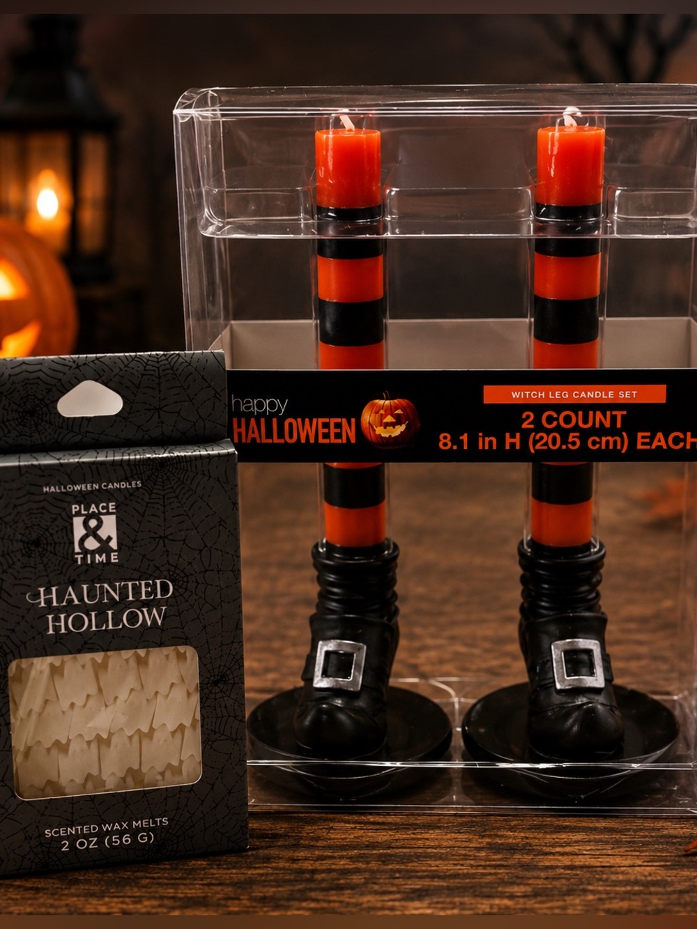 Halloween Witch Leg Candle Set and Ghost Wax Melts